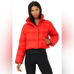 ALO Gold Rush Puffer Jacket in Cherry